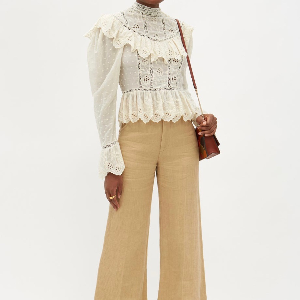 NWT Ulla Johnson Emmanuel Pristine Ruffled Blouse